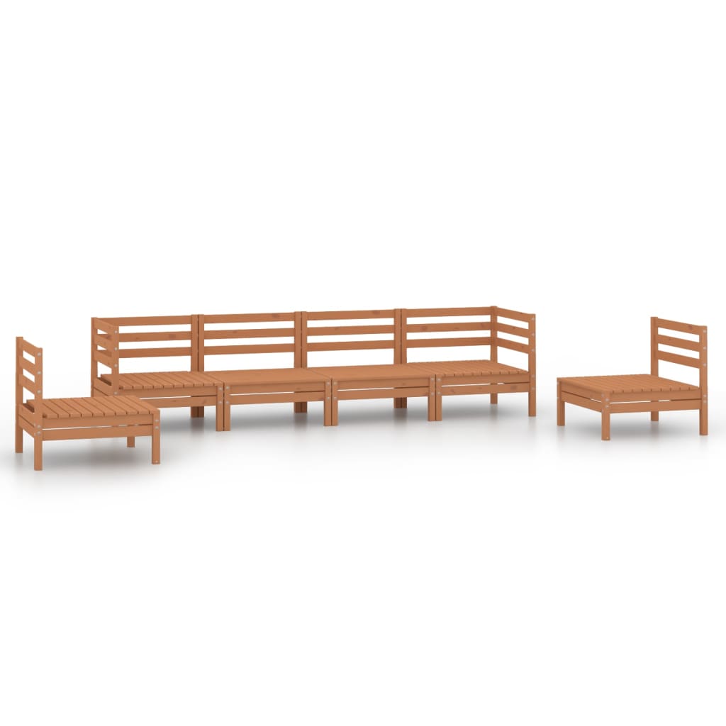 Set Salotto da Giardino 6 pz Marrone Ambra Legno Massello Pino - homemem39