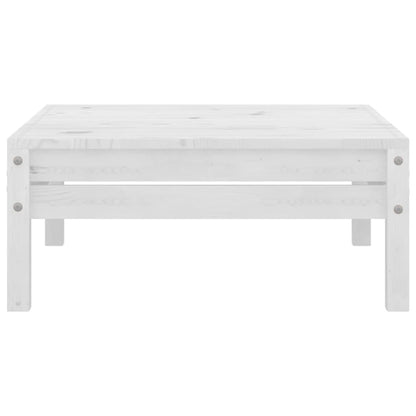 Set Divani da Giardino 7 pz Bianco in Legno Massello di Pino