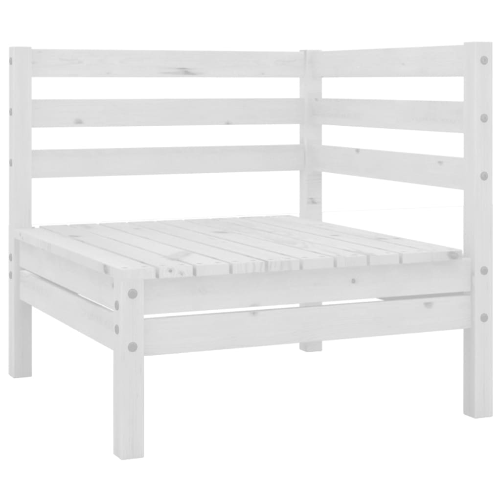 Set Divani da Giardino 6 pz Bianco in Legno Massello di Pino - homemem39