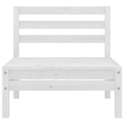 Set Divani da Giardino 6 pz Bianco in Legno Massello di Pino - homemem39