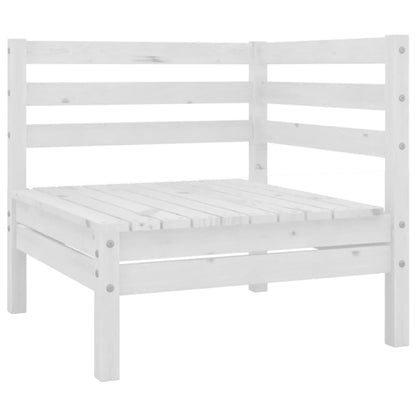 Set Divani da Giardino 7 pz Bianco in Legno Massello di Pino