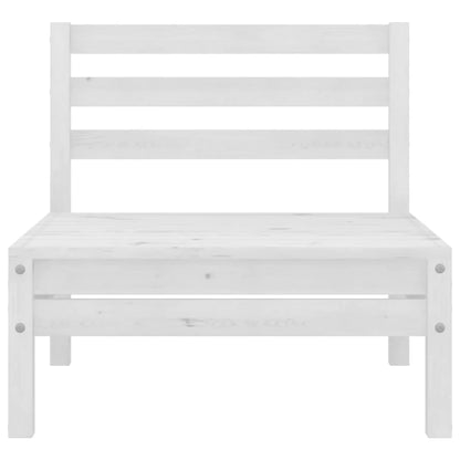 Set Divani da Giardino 7 pz Bianco in Legno Massello di Pino