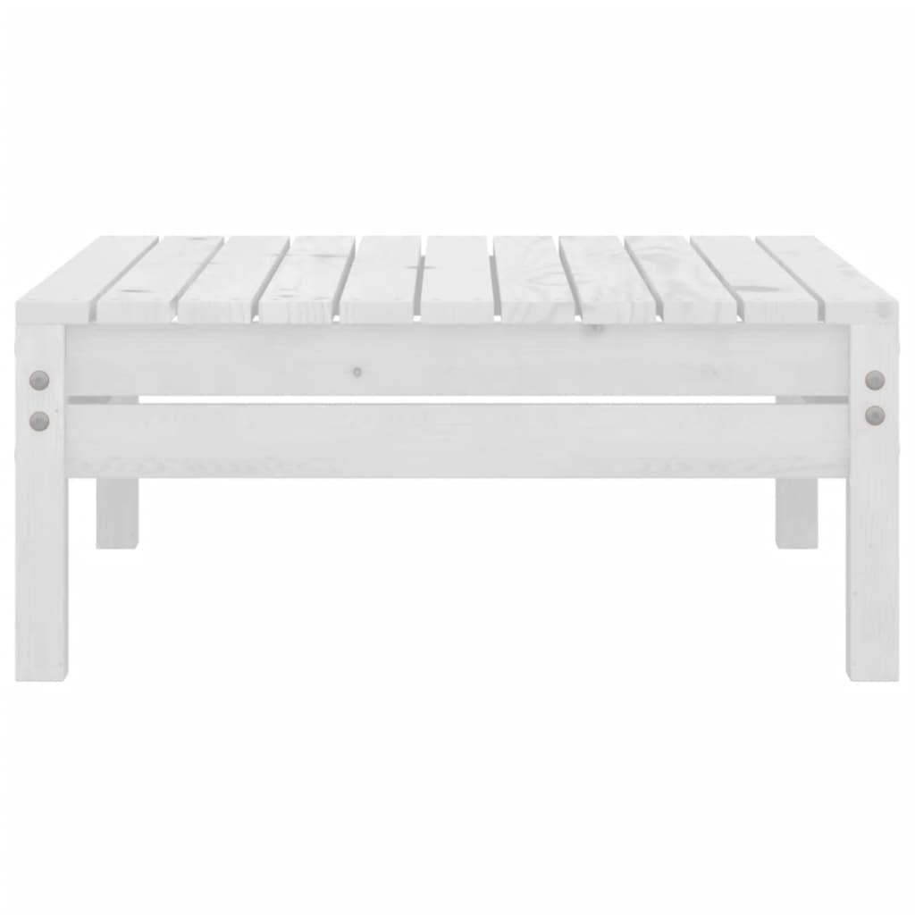 Set Divani da Giardino 7 pz Bianco in Legno Massello di Pino
