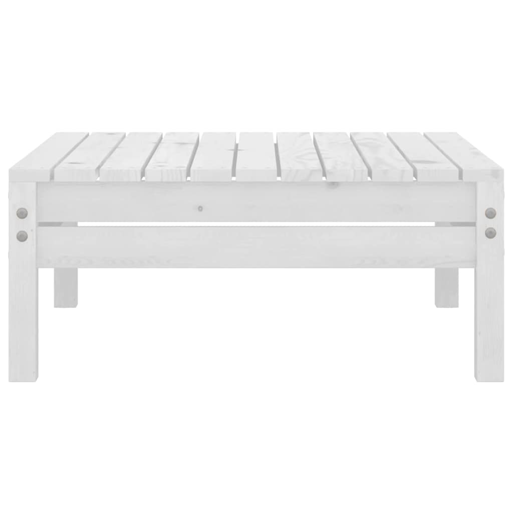 Set Divani da Giardino 9 pz Bianco in Legno Massello di Pino