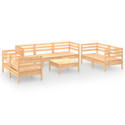 Set Divani da Giardino 8 pz in Legno Massello di Pino