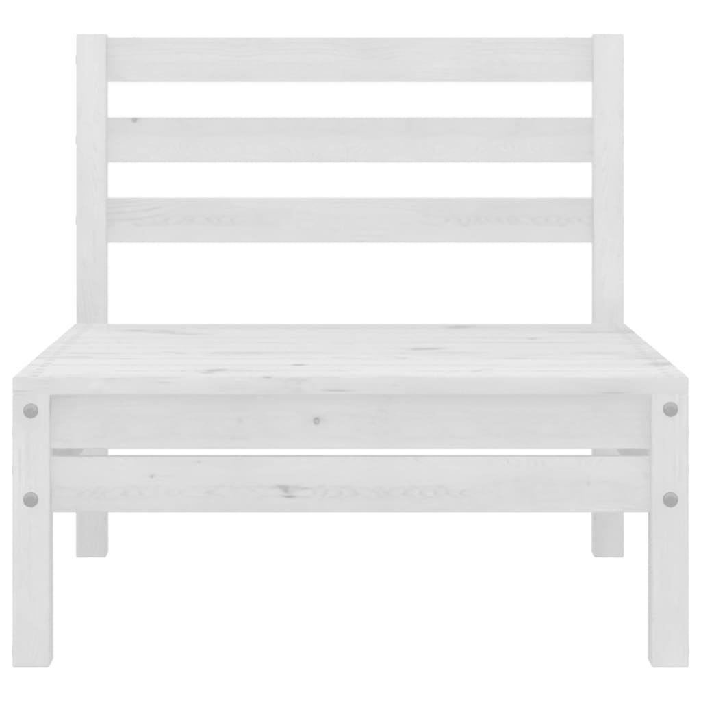 Set Divani da Giardino 4 pz Bianco in Legno Massello di Pino | homemem39