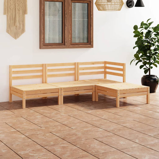 Set Salotto da Giardino 4 pz in Legno Massello di Pino | homemem39