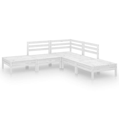 Set Salotto da Giardino 5 pz in Legno Massello di Pino Bianco - homemem39
