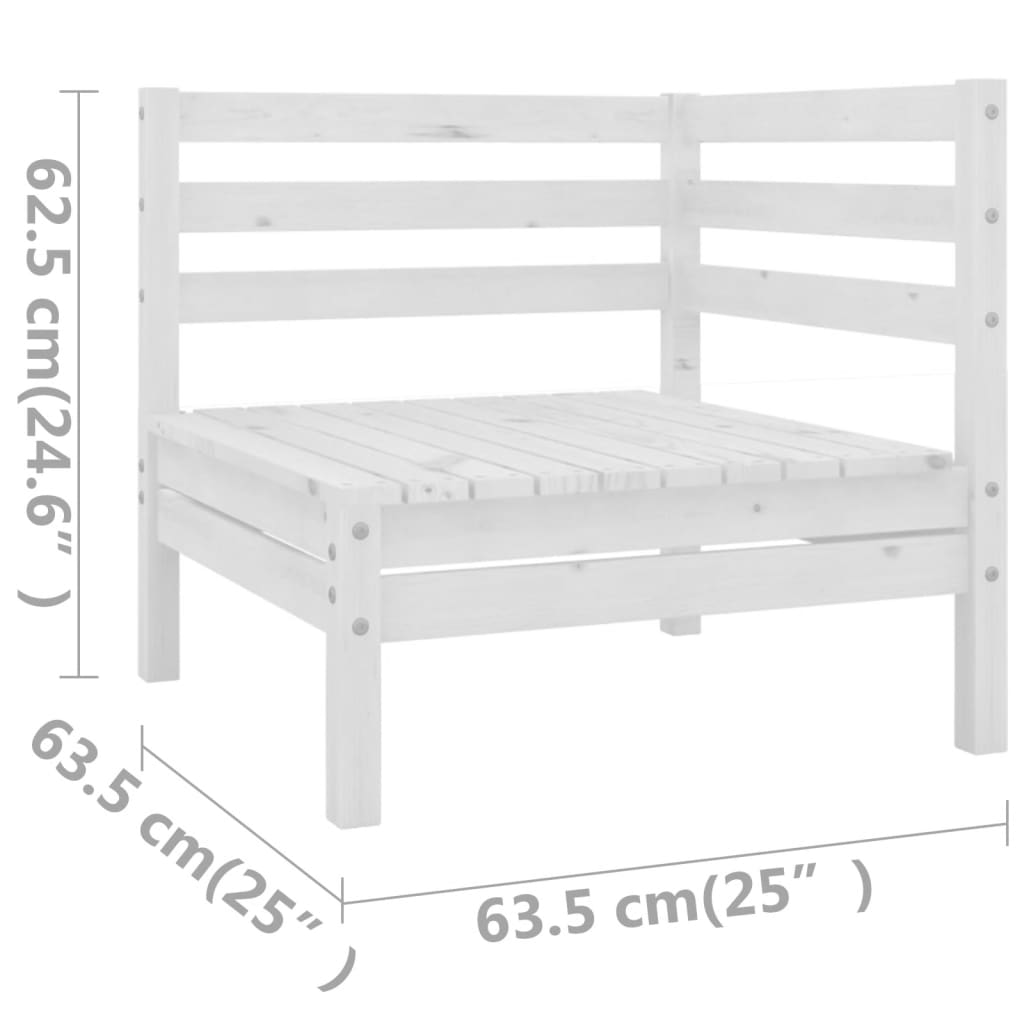 Set Salotto da Giardino 6 pz in Legno Massello di Pino Bianco - homemem39