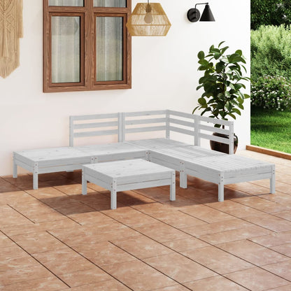 Set Salotto da Giardino 6 pz in Legno Massello di Pino Bianco - homemem39