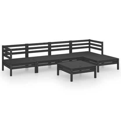 Set Salotto da Giardino 6 pz in Legno Massello di Pino Nero - homemem39