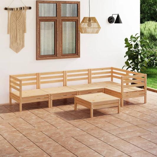 Set Salotto da Giardino 6 pz in Legno Massello di Pino | homemem39