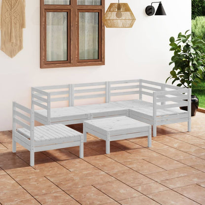 Set Salotto da Giardino 6 pz in Legno Massello di Pino Bianco - homemem39