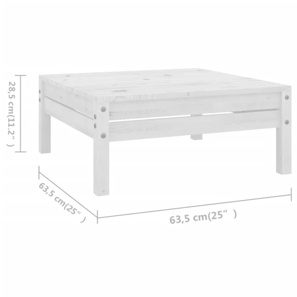 Set Salotto da Giardino 8 pz in Legno Massello di Pino Bianco