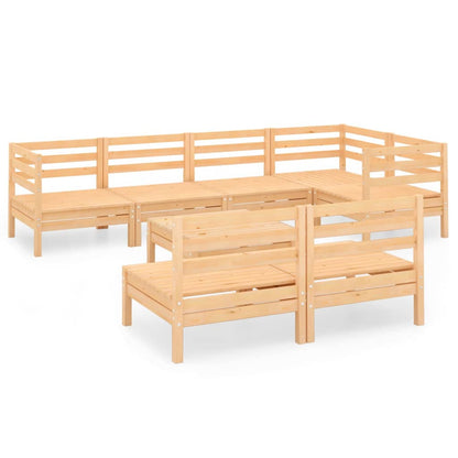 Set Salotto da Giardino 8 pz in Legno Massello di Pino