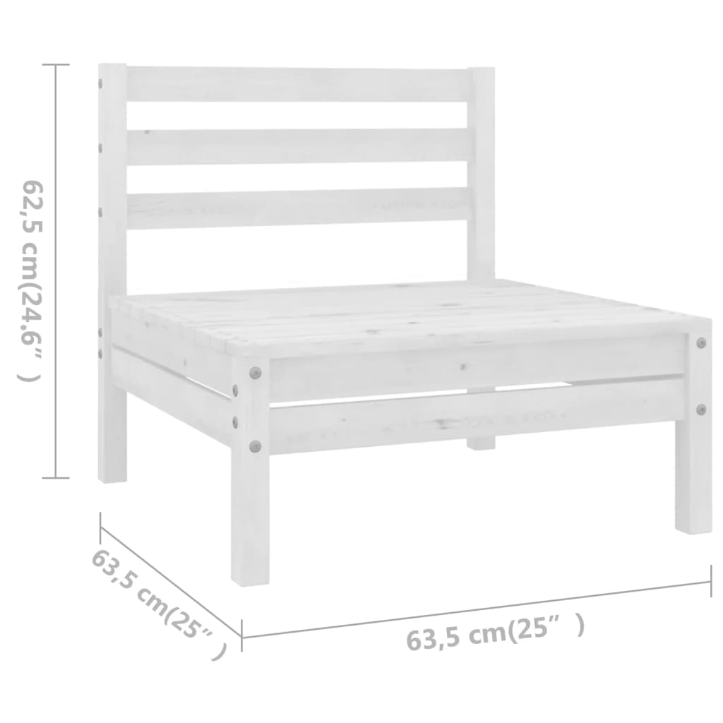 Set Salotto da Giardino 8 pz in Legno Massello di Pino Bianco | homemem39
