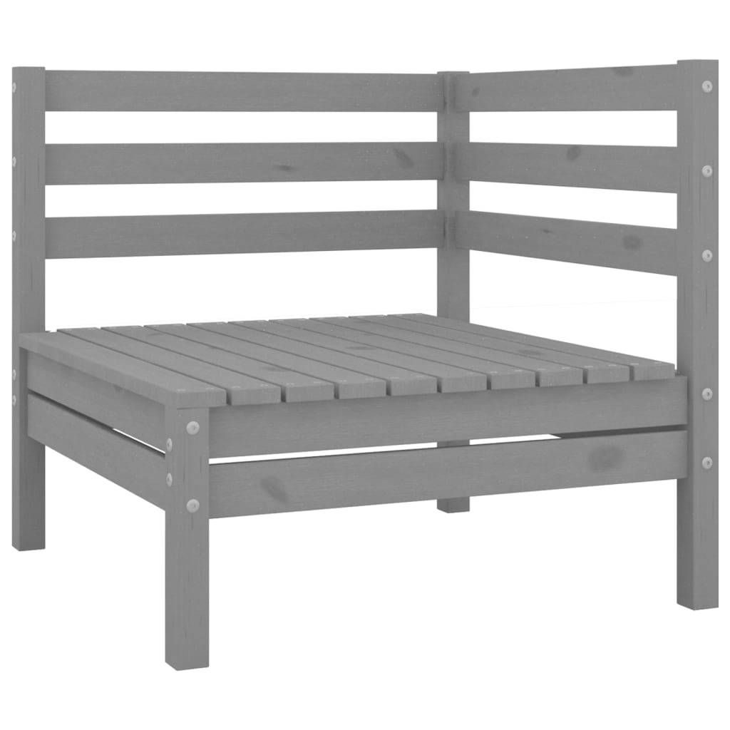 Set Salotto da Giardino 8 pz in Legno Massello di Pino Grigio | homemem39
