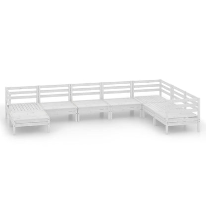 Set Salotto da Giardino 8 pz in Legno Massello di Pino Bianco | homemem39