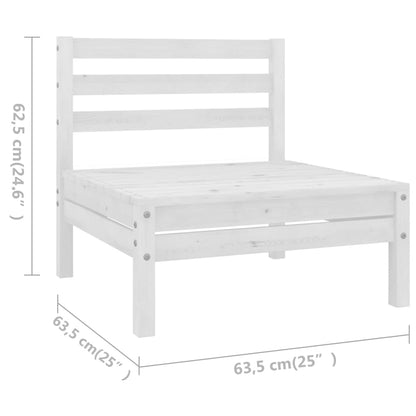 Set Salotto da Giardino 8 pz in Legno Massello di Pino Bianco | homemem39