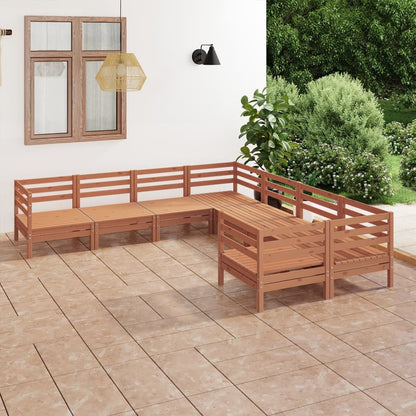 Set Salotto da Giardino 8 pz in Legno Massello di Pino ambra - homemem39