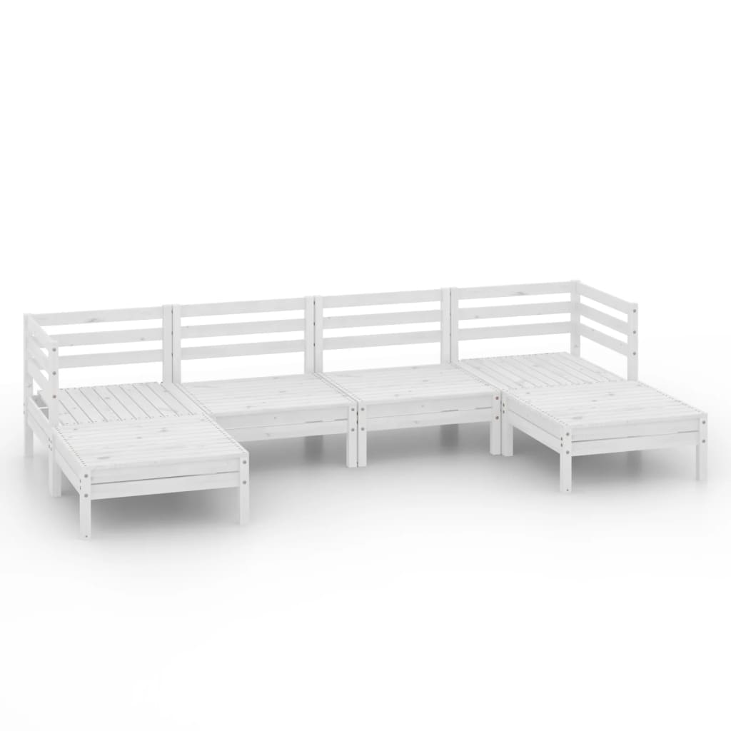 Set Salotto da Giardino 6 pz in Legno Massello di Pino Bianco - homemem39