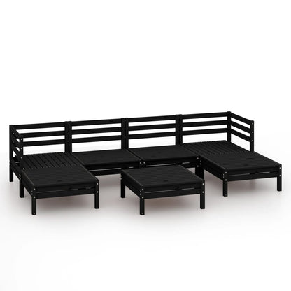 Set Salotto da Giardino 7 pz in Legno Massello di Pino Nero - homemem39
