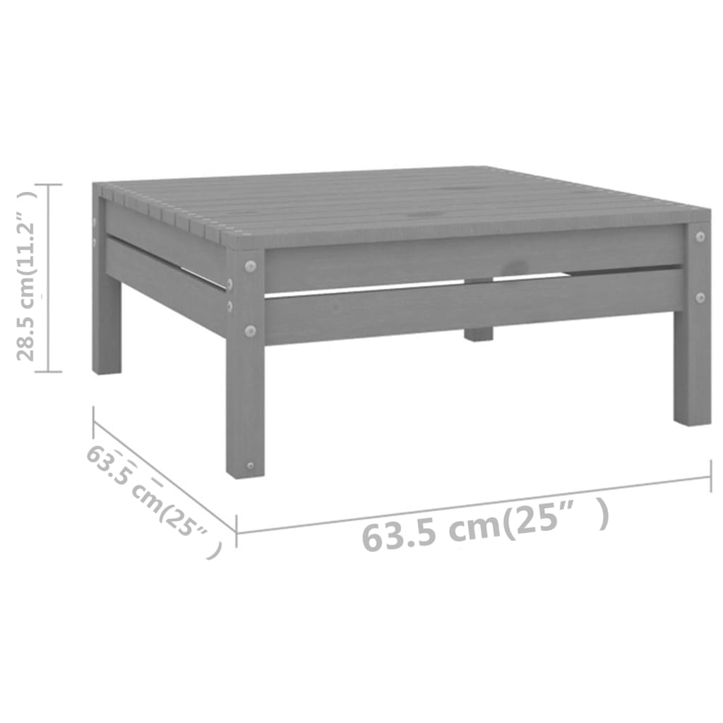 Set Salotto da Giardino 7 pz in Legno Massello di Pino Grigio - homemem39