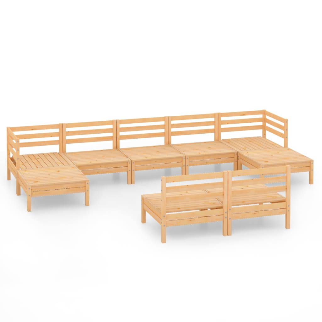 Set Salotto da Giardino 9 pz in Legno Massello di Pino - homemem39