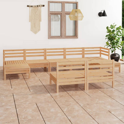 Set Salotto da Giardino 9 pz in Legno Massello di Pino - homemem39
