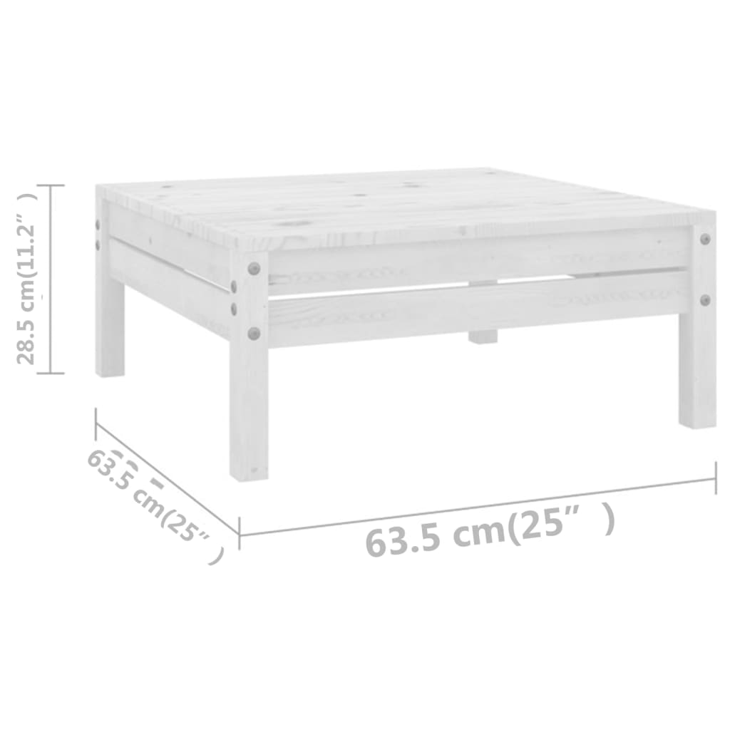 Set Salotto da Giardino 9 pz in Legno Massello di Pino Bianco