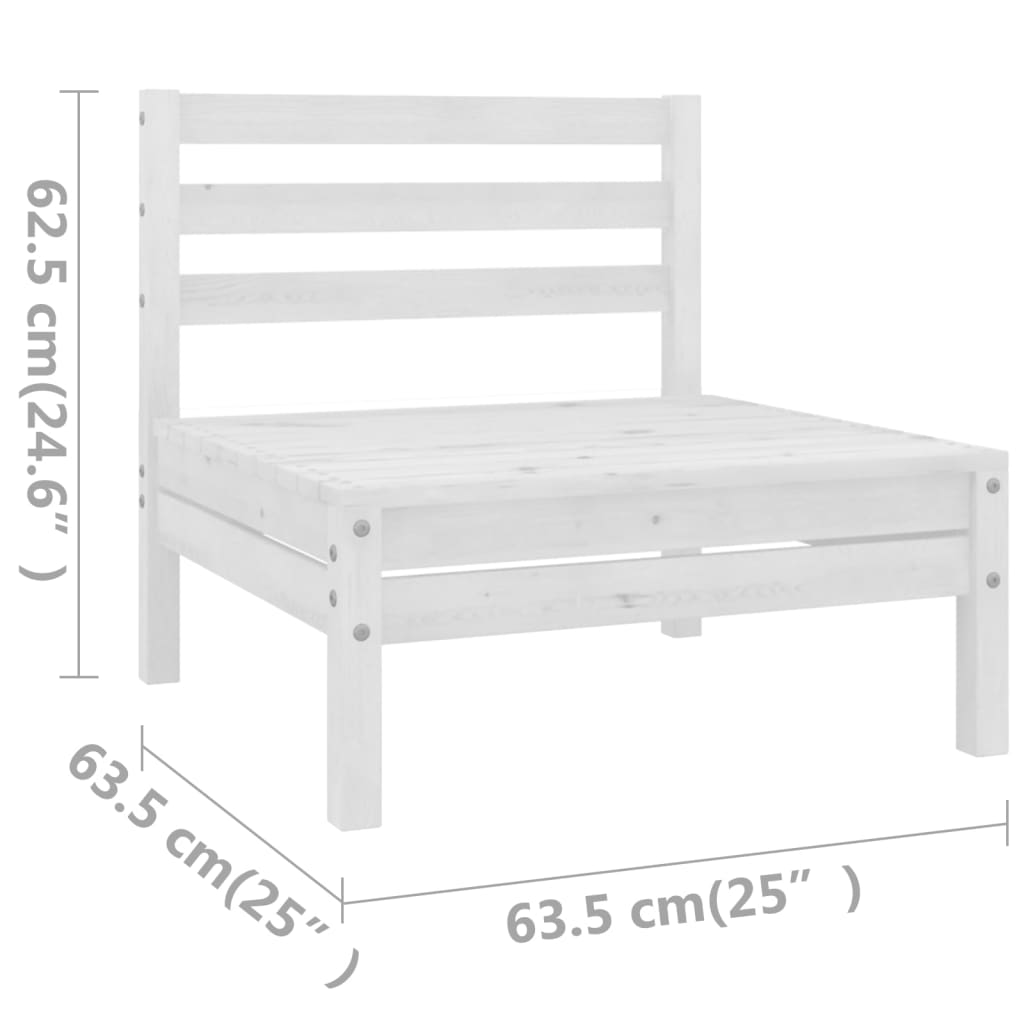 Set Salotto da Giardino 11 pz in Legno Massello di Pino Bianco - homemem39