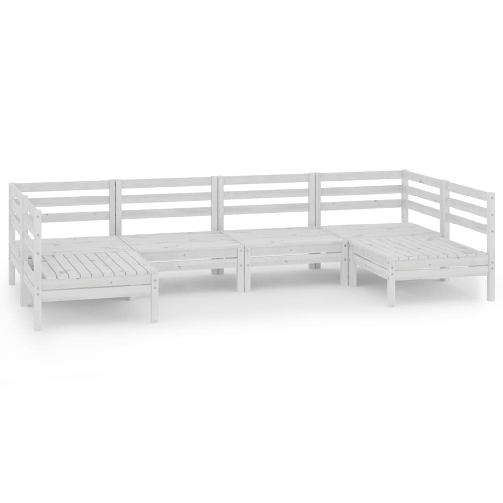 Set Salotto da Giardino 6 pz in Legno Massello di Pino Bianco - homemem39