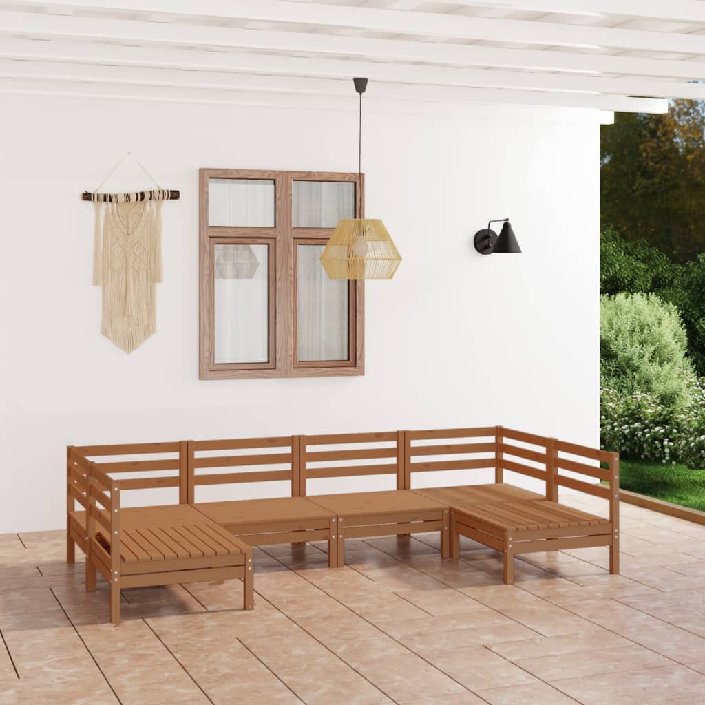 Set Salotto da Giardino 6 pz in Legno Massello di Pino ambra - homemem39