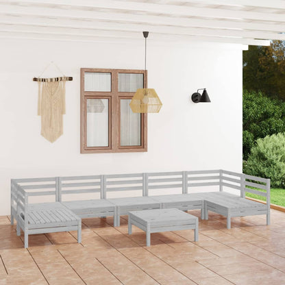 Set Salotto da Giardino 8 pz in Legno Massello di Pino Bianco - homemem39