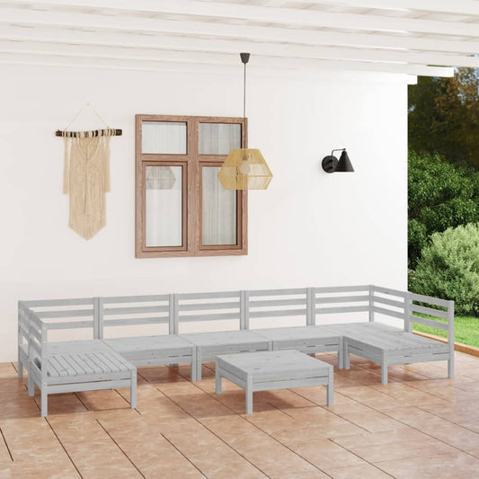 Set Salotto da Giardino 8 pz in Legno Massello di Pino Bianco - homemem39