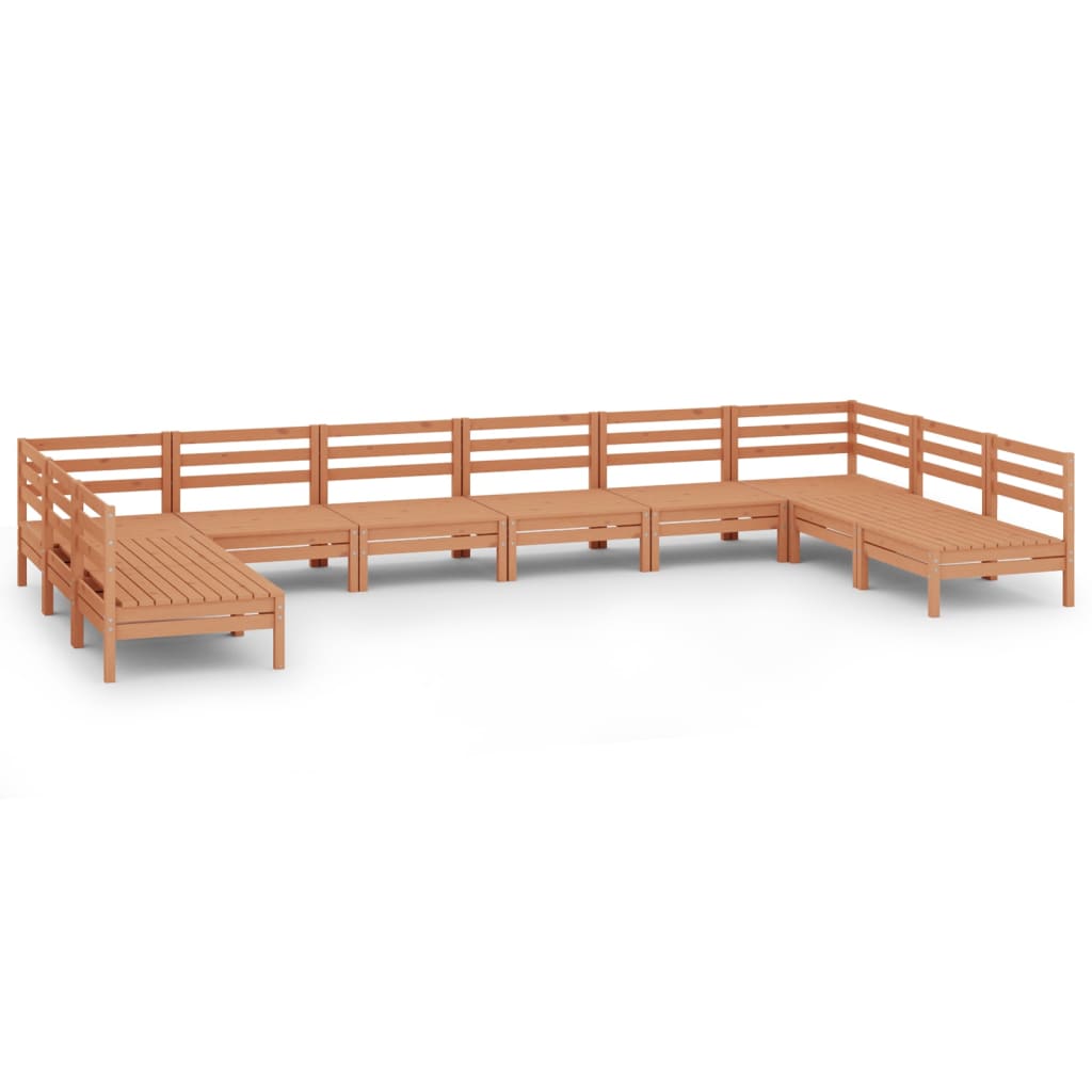 Set Salotto da Giardino 10 pz in Legno Massello di Pino ambra - homemem39