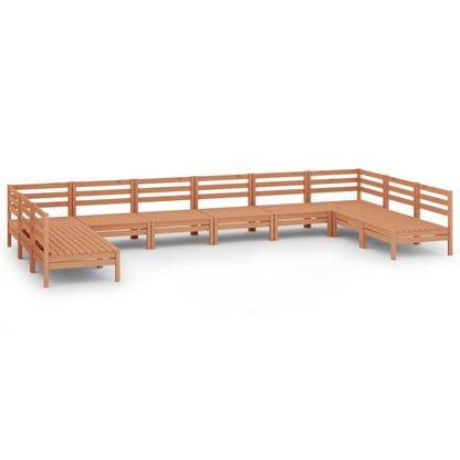 Set Salotto da Giardino 10 pz in Legno Massello di Pino ambra - homemem39