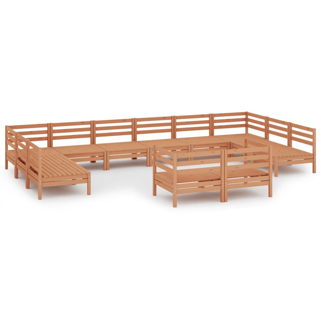 Set Salotto da Giardino 12 pz in Legno Massello di Pino ambra - homemem39