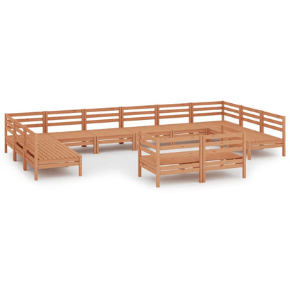 Set Salotto da Giardino 12 pz in Legno Massello di Pino ambra - homemem39