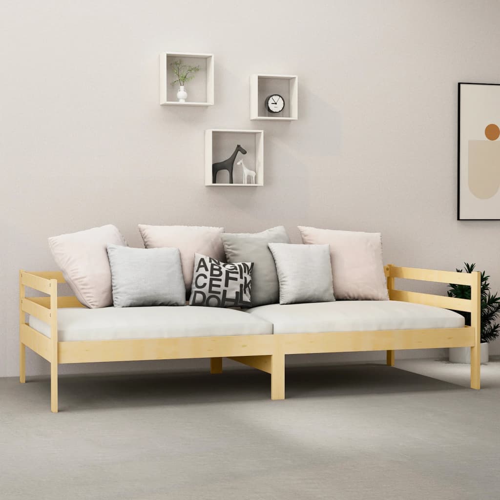 Divano Letto con Materasso 90x200 cm Legno Massello di Pino | homemem39