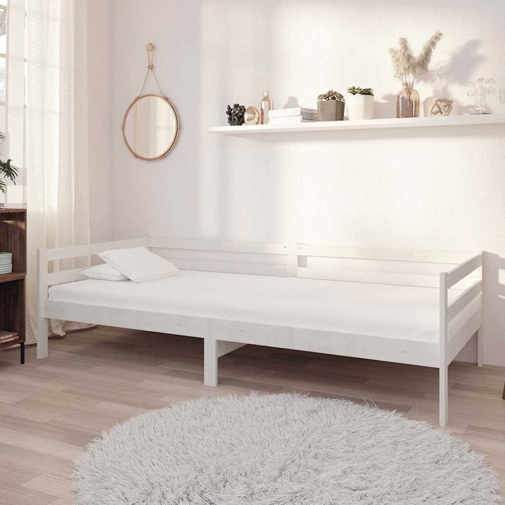 Divano Letto con Materasso 90x200 cm in Legno di Pino