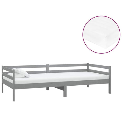 Divano Letto con Materasso 90x200 cm in Legno di Pino