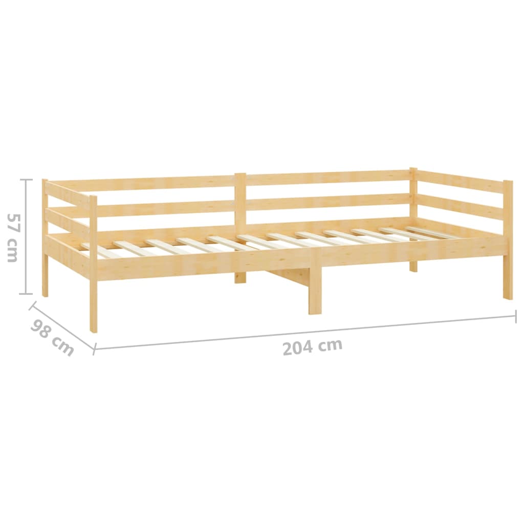 Divano Letto con Materasso 90x200 cm Legno Massello di Pino | homemem39