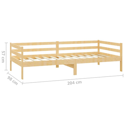 Divano Letto con Materasso 90x200 cm Legno Massello di Pino | homemem39