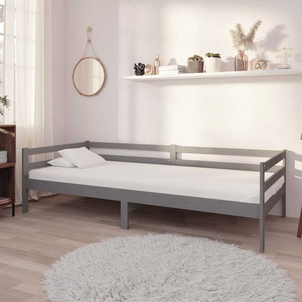 Divano Letto con Materasso 90x200 cm in Legno di Pino