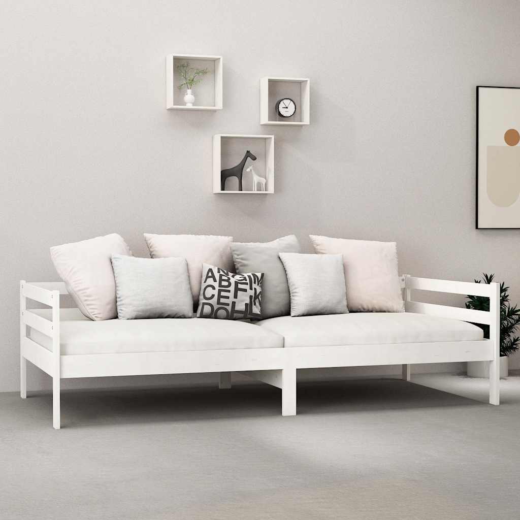 Divano Letto con Materasso 90x200 cm in Legno di Pino