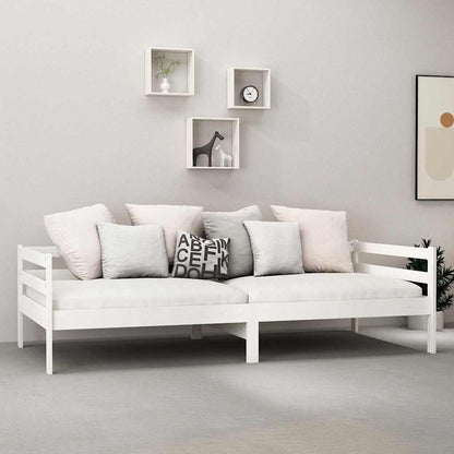 Divano Letto con Materasso 90x200 cm in Legno di Pino