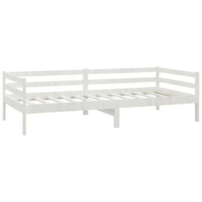 Divano Letto con Materasso 90x200 cm Bianco in Legno di Pino | homemem39