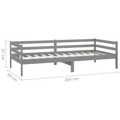Divano Letto con Materasso 90x200 cm Grigio in Legno di Pino | homemem39