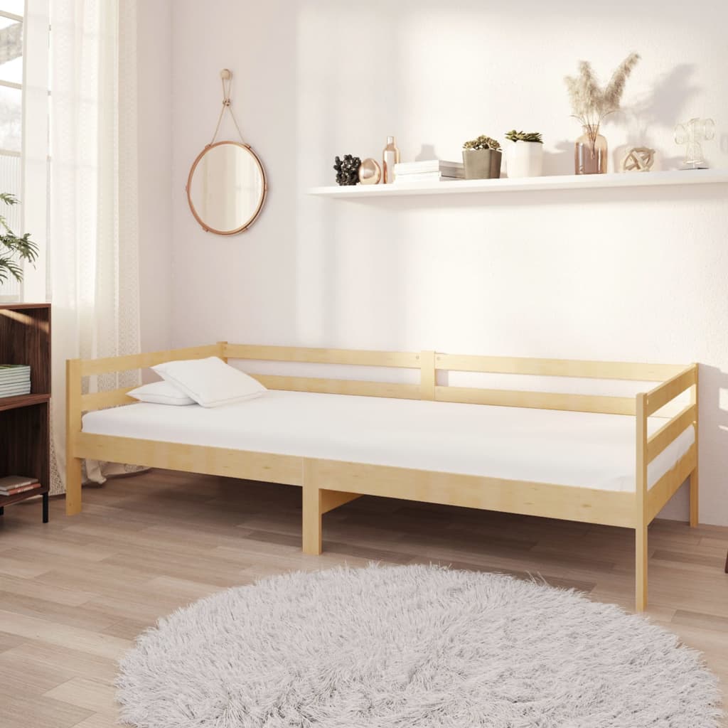 Divano Letto con Materasso 90x200 cm Legno Massello di Pino | homemem39